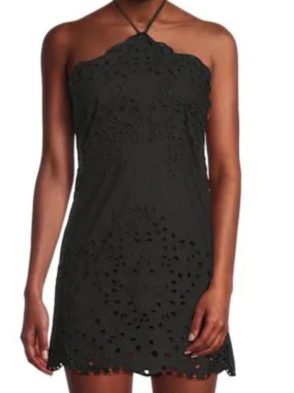 Hemant and Nandita Pahi Schiffli Halter Dress Brown Small - Picture 15 of 16